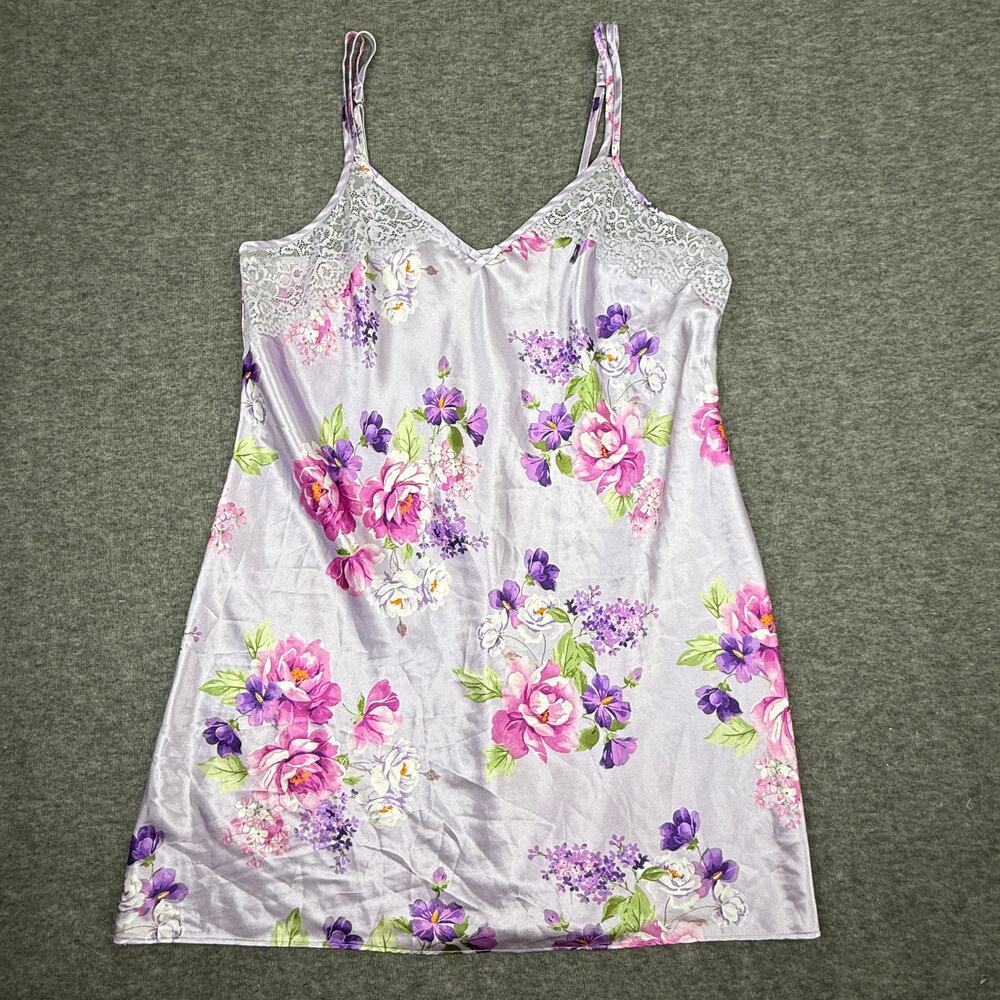 Vintage Morgan Taylor Baby Doll Lace Mini Slip Dress Women's Large 90s Lingerie